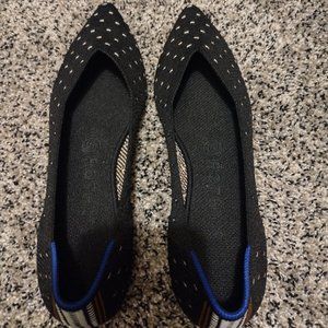 Rothy's The Point Black Ivory Dot 8